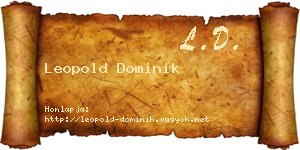 Leopold Dominik névjegykártya